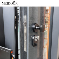 Porte d'entrée en aluminium moderne et minimaliste pour la sécurité domestique, antivol, pour villas, chambres et hôtels (intérieur/extérieur)