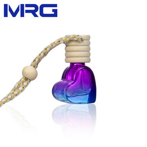 Botella de Perfume colgante en forma de corazón de 6ml, difusor de aceite esencial para coche, tapa de madera, botella de fragancia recargable, botellas de vidrio - Product Image 4