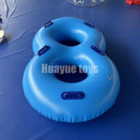 HUAYUE prix d'usine PVC bleu Double siège flottant anneau de natation gonflable anneau de natation radeau gonflable pour jeu de parc aquatique