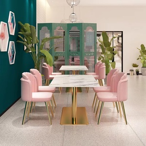 طاولات أريكة عصرية وردية اللون من الجلد ، طاولة أريكة ذهبية من الفولاذ المقاوم للصدأ - Product Image 1