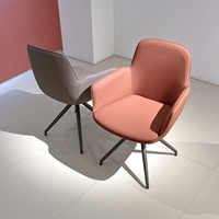 Chaise d'appoint pivotante moderne pour salle à manger, rotative à 360 degrés, en cuir PU rembourré, écologique, avec pieds en métal robustes, pour usage scolaire
