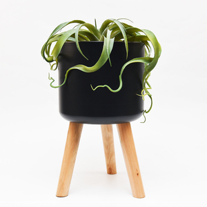 <span class=keywords><strong>Maceta</strong></span> de Metal de pie <span class=keywords><strong>con</strong></span> tres <span class=keywords><strong>patas</strong></span> de <span class=keywords><strong>madera</strong></span> para decoración del hogar y jardín, venta al por mayor, macetas de flores - Product Image 6