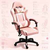 Chaise de Gaming Robuste Rose et Blanche 200KG, Plusieurs Couleurs au Choix, Idéale pour la Maison, le Bureau, les Cadeaux, Qualité Stable, Vente en Gros Disponible