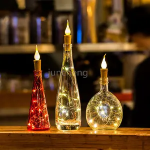 Lilin 20 LED putih hangat penutup botol kaca LED Cork tali lampu botol anggur Cork peri lampu