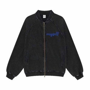<span class=keywords><strong>Felpa</strong></span> con <span class=keywords><strong>cappuccio</strong></span> da <span class=keywords><strong>uomo</strong></span> con maniche Raglan in cotone francese Terry <span class=keywords><strong>senza</strong></span> <span class=keywords><strong>cappuccio</strong></span> con Logo personalizzato pesi massimi acido lavaggio a doppia Zip - Product Image 4