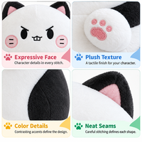 Coussin en peluche personnalisé en forme d'animal mignon, rond, en forme de chat, super doux, rembourré en coton PP, pour le repos ou la décoration