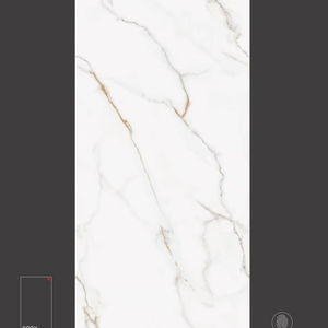 Statuario Carreaux de sol et de mur en porcelaine sans fin brillant 600x1200 | Grand format de qualité supérieure 24x48 | Salle de bain moderne durable antidérapante - Product Image 1