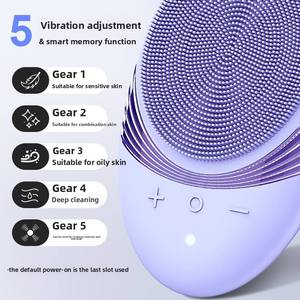 Cepillo eléctrico negro para lavado de cara, cepillo de limpieza facial, limpiador facial, cepillo de limpieza Facial de silicona, limpieza profunda de piel para mujeres y hombres - Product Image 3