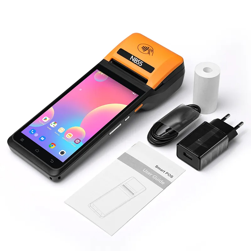 Горячая распродажа, мобильный телефон, поддержка от производителя 4G BT GPS 1D/2D, сканер, портативная система Pos с принтером 58 мм, считыватель карт NFC