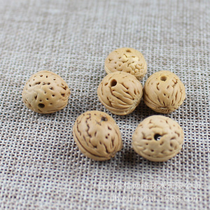 Cuentas de madera de melocotón de montaña de Shaanxi, redondas con agujero para hacer pulseras, materiales de joyería DIY - Product Image 1
