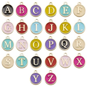 12*14mm A-Z Letter Charms Enamel Charms Alphabet <strong>Initial</strong> Letter Handmade <strong>Pendant</strong> for Diy Bracelet Jewelry Making - Product Image 5