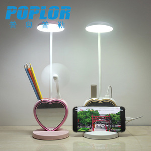 โคมไฟตั้งโต๊ะ LED ป๊อปลอร์ 5W ระบบควบคุมแบบสัมผัสพร้อมพัดลมกระจกชาร์จ USB ของขวัญนักเรียนดีไซน์ทันสมัย - Product Image 2