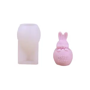 Sớm Riser DIY bunnies động vật phá vỡ trứng thỏ hình dạng nến khuôn mẫu hạnh phúc phục sinh Quà Tặng Bunny hương liệu nến Silicone khuôn