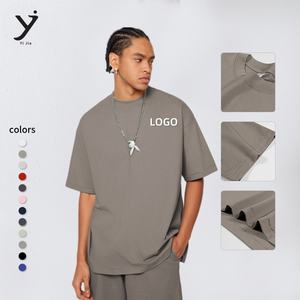 Vente en gros de t-shirts pour hommes avec logo personnalisé, hauts amples, surdimensionnés, sport unisexe, col arrondi, t-shirt à manches courtes à la mode - Product Image 2