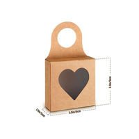 Boîte en papier kraft à poignée, portable, pour vin rouge, avec fenêtre, idéale comme coffret cadeau
