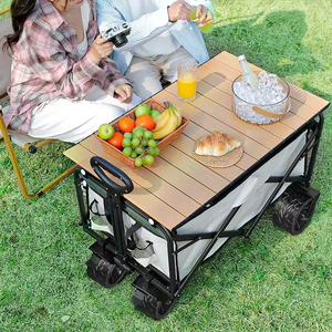 Nouveau chariot de plage pliable avec <span class=keywords><strong>table</strong></span> pour le camping et les pique-niques. - Product Image 3
