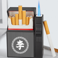 Étui à cigarettes DEBANG avec étui à cigarettes briquet pouvant contenir 20 cigarettes avec briquet coupe-vent rechargeable Butane