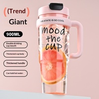 Nouvelle tasse Ice Boss en plastique surdimensionnée et moderne, élégante, pour boissons glacées, grande capacité, avec paille, résistante à la chaleur, pour usage domestique estival
