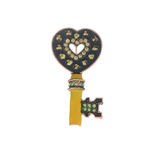 Heart Key Brooch Rhinestone Zinc Alloy Women's Gift Fashion Accessory - Product Image 5