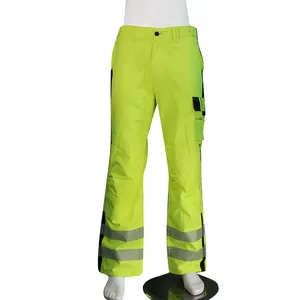 Erkek hi-vis polyester pamuk aracı cep kargo pantolon iş pantolon