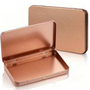 Custom Logo <b>Small</b> Rectangular Metal Tin Box With Hinged Lid for Candy Mint Packaging - Product Image 1