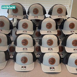 Gorra Richardson 112 de 5 Paneles con Parche de Cuero y Logotipo Personalizado, Estilo Casual para Exteriores, Ajustable, con Cierre a Presión, para Adultos, Venta al Por Mayor BSCI - Product Image 2