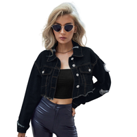 Blouson moto personnalisé pour femme en daim, doublure épaisse en fausse fourrure, style rétro uni, fermeture éclair courte, logo personnalisé