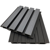 Panneau de revêtement extérieur en teck bicolore WPC Castellation imperméable Panneau mural décoratif