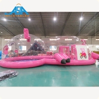 Château gonflable commercial sur le thème des cochons, palais de cristal, aire de jeux avec fosse à balles pour les événements commerciaux