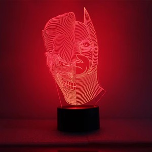 Lámpara Nocturna LED 3D de Doble Cara, Luz Blanca Cálida, Regulable Mediante Interruptor, Recargable, con Alimentación por Enchufe, Material Acrílico - Product Image 2