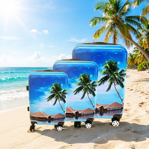<span class=keywords><strong>Valise</strong></span> de <span class=keywords><strong>voyage</strong></span> rigide en PC personnalisable avec logo imprimé, ensemble de trois pièces avec roues pivotantes, idéale pour l'aéroport – Nouveauté ! - Product Image 1