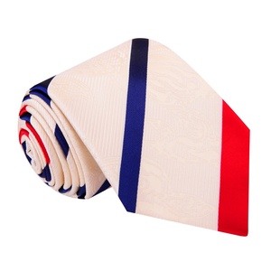 Cravates en polyester pour hommes, de qualité supérieure, personnalisées, à motif tissé, rouge et bleu, couleur unie, <span class=keywords><strong>droite</strong></span>, logo personnalisé, cravates d'affaires pour hommes - Product Image 1