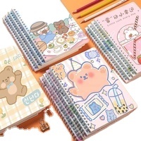 Carnet à spirale de dessin animé créatif mignon étudiant coréen bloc-notes journal taille A5 couverture rigide ultra-épaisse petite couverture en cuir frais