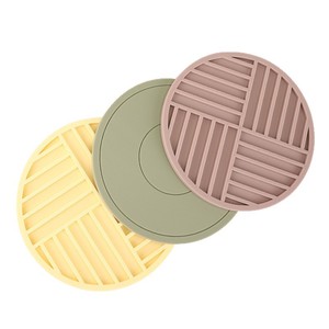 Tapis isolant thermique en silicone, rond, couleur unie, résistant aux hautes températures, pour la protection des plans de travail - Product Image 3