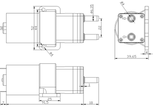 Bomba de Diafragma Feiyinsi SX512-301-2500 de 12 Voltios, 2m de Elevación, 1m de Altura de Autoaspiración, Bajo Ruido, para Uso Químico en Cervecerías, 2 bar de Presión, 6.35mm - Product Image 3