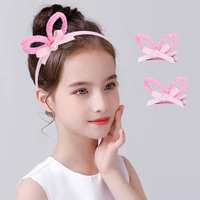 Mignon doux en forme d'arc dessin animé lapin oreille cheveux accessoires enfants bandeau ensemble cheveux lâches trousse à outils pour les enfants