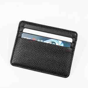 Solid Color Soft PU <b>Card</b> <b>Holder</b> with 6 Slots Custom Logo Business Credit & ID <b>Card</b> Pocket - Product Image 1