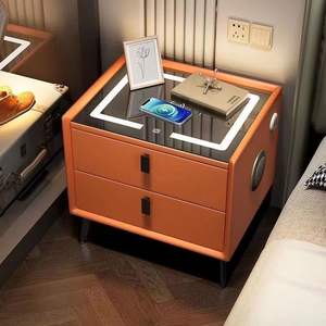 Meilleures ventes Table de chevet intelligente contemporaine avec plusieurs ports USB, charge pratique des appareils, haut-parleurs - Product Image 3