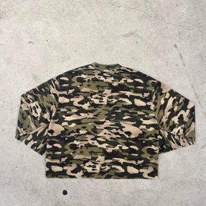 T-shirt thermique en tricot gaufré à imprimé camouflage tactique personnalisé pour hommes, t-shirt à manches longues délavé pour hommes - Product Image 3