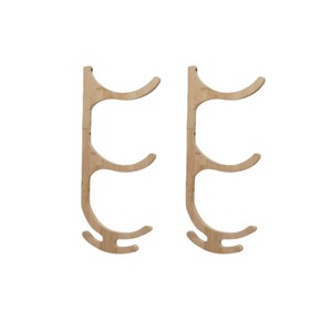 Modern minimalist wooden <b>storage</b> rack for home use, suitable for yoga mats, solid wood <b>wall</b>-mounted foam rollers. - Product Image 3