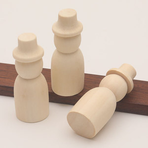 Kit para hacer muñecas de madera de 18 cm, color natural, para niños, juego de bricolaje - Product Image 1