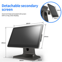 Terminal de point de vente tactile capacitif 15,6 pouces, système POS Windows, fourni directement par l'usine