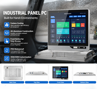 PC Panel Sentuh Tahan Air IP65 10.4 12.1 15 17 19 21.5 Inci Layar Sentuh Android / X86 / Linux Tanpa Kipas untuk Industri, Pemasangan di Dinding