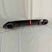 Diffuser Lip Bumper Belakang Model PNB RS3 Berkualitas Tinggi, Aksesoris Clip-on dengan Lubang Sensor Park Assist, untuk Audi A3 8Y 2021-2024