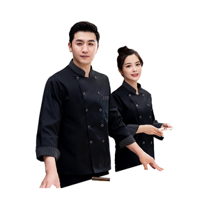 Uniformes de restaurant et de bar modernes personnalisables avec logo, design tendance à manches longues - Product Image 4