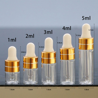 Nouveau produit bouteilles en verre pour huiles essentielles 1ml 2ml 3ml 4ml 5ml bouteille d'huiles essentielles transparente bouteille d'huile essentielle transparente