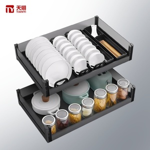 Panier coulissant de rangement de cuisine TIANYI de haute qualité en cristal de carbone oblong, résistant à l'eau, design durable, qualité supérieure - Product Image 1