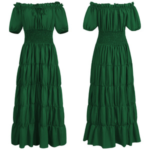 Vestido Largo Medieval Renacentista para Mujer, Disfraz para Representaciones Escénicas, Cosplay, Juego de Roles, Color Vino Tinto, Negro y Blanco - Product Image 5
