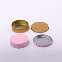 Caja metálica circular de hojalata Baole con ventana para pegatinas, cable de auriculares, unidad flash USB, organizador de insignias y velas, acabado mate