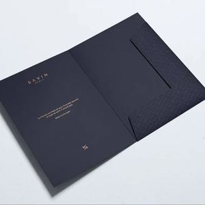 Premium A4 Business File <b>Folder</b> Black Cardboard Document Presentation <b>Folder</b> with Embossing Hot Foil Design - Product Image 1